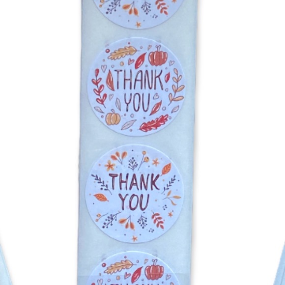 300 Pack of 1" Round Thank You Stickers 2 Designs, Pumpkin, Fall PRICE IS FIRM - Picture 2 of 3